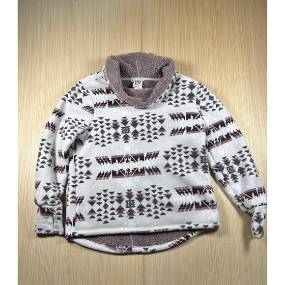Avalanche Tops - Avalanche Outdoor Supply Sweatshirt Womens M White Aztec Print Fleece Cowl Neck‎